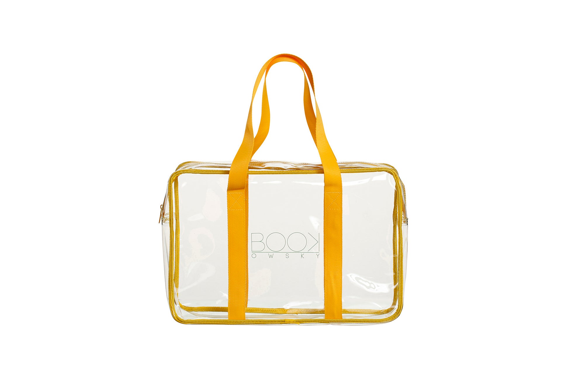 Durchsichtige transparente Bibtasche Unitasche Bibliothekstasche Schönfelder-Tasche gelb PVC bag Longhandle 