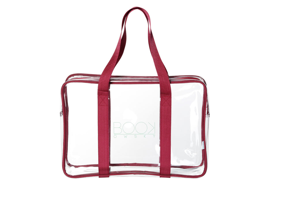 Transparent Durchsichtige Tasche Bibtasche Unitasche Bibliothekstasche Schönfelder-Tasche rot PVC Longhandle